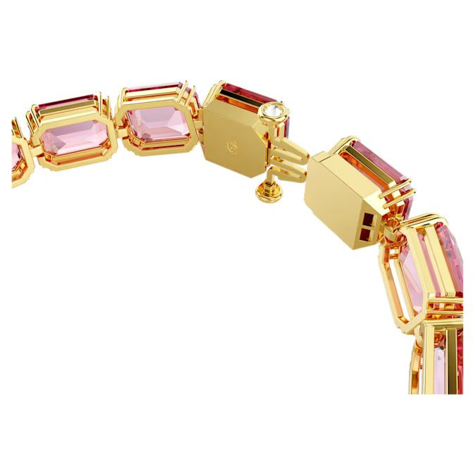 Millenia bracelet Octagon cut, Pink, Gold-tone plated