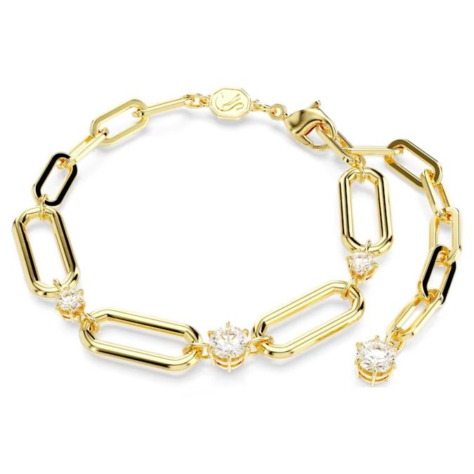 Constella bracelet White, Gold-tone plated
