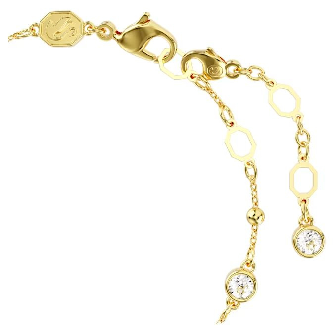 Imber bracelet Round cut, White, Gold-tone plated