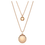 Sublima layered pendant White, Rose gold-tone plated