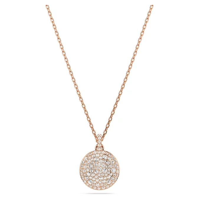 Sublima layered pendant White, Rose gold-tone plated