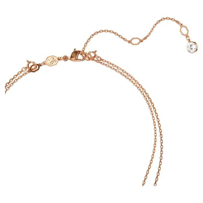 Sublima layered pendant White, Rose gold-tone plated