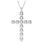 Insigne pendant Mixed cuts, Cross, White, Rhodium plated