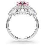 Idyllia cocktail ring Mixed cuts, Shell, Pink, Rhodium plated