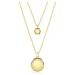 Sublima layered pendant White, Gold-tone plated
