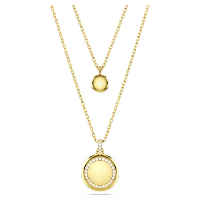 Sublima layered pendant White, Gold-tone plated