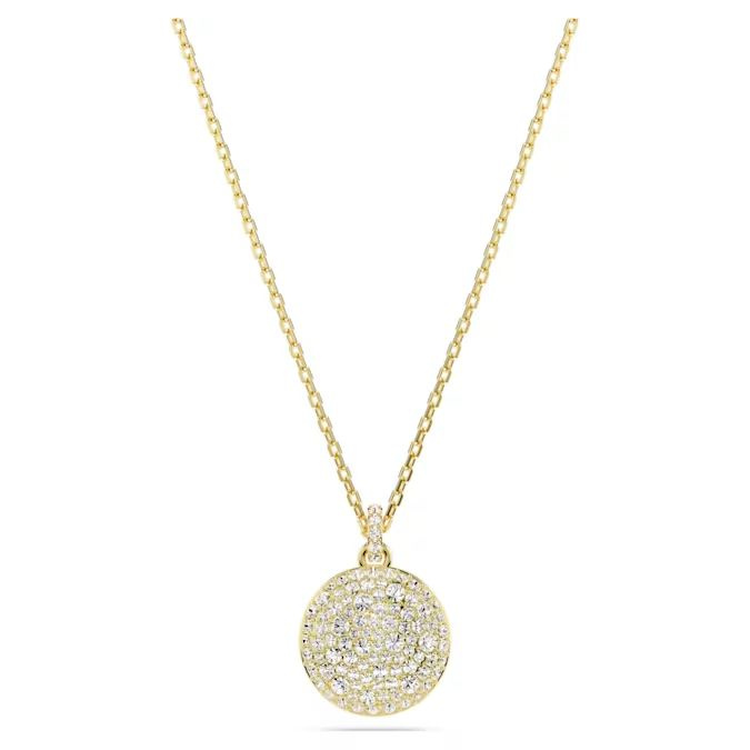 Sublima layered pendant White, Gold-tone plated