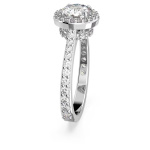 Una cocktail ring Round cut, Pavé, White, Rhodium plated