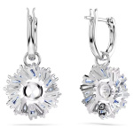 Idyllia drop earrings Flower, Blue, Rhodium plated
