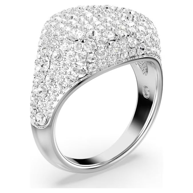 Sublima cocktail ring White, Rhodium plated