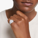 Sublima cocktail ring White, Rhodium plated