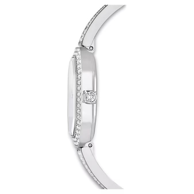 Dextera Bangle watch Swiss Made, Metal bracelet, Silver tone, Stainless steel