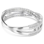Hyperbola cuff Infinity, White, Rhodium plated