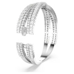 Hyperbola cuff Infinity, White, Rhodium plated