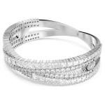 Hyperbola cuff Infinity, White, Rhodium plated