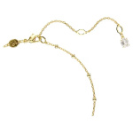 Imber Y necklace Round cut, Scattered design, White, Gold-tone plated