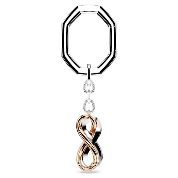 Key ring Infinity, White, Mixed metal finish