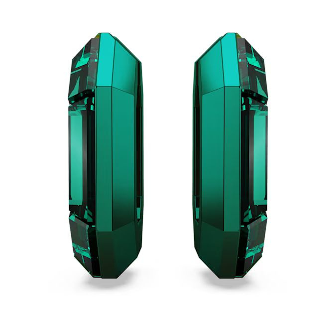 Lucent hoop earrings Octagon shape, Small, Green