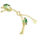 Constella double bangle Mixed round cuts, Green, Gold-tone plated