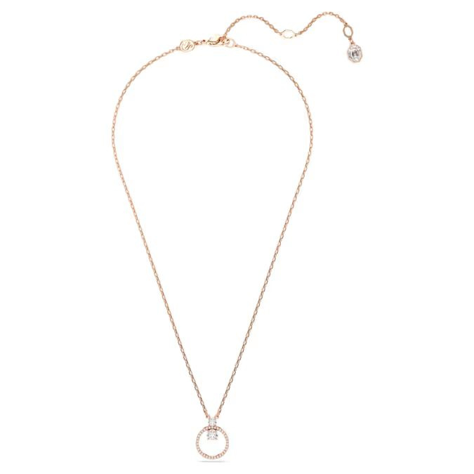 Constella pendant Pavé, Round cut, White, Rose gold-tone plated