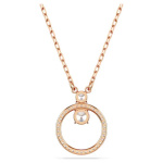 Constella pendant Pavé, Round cut, White, Rose gold-tone plated
