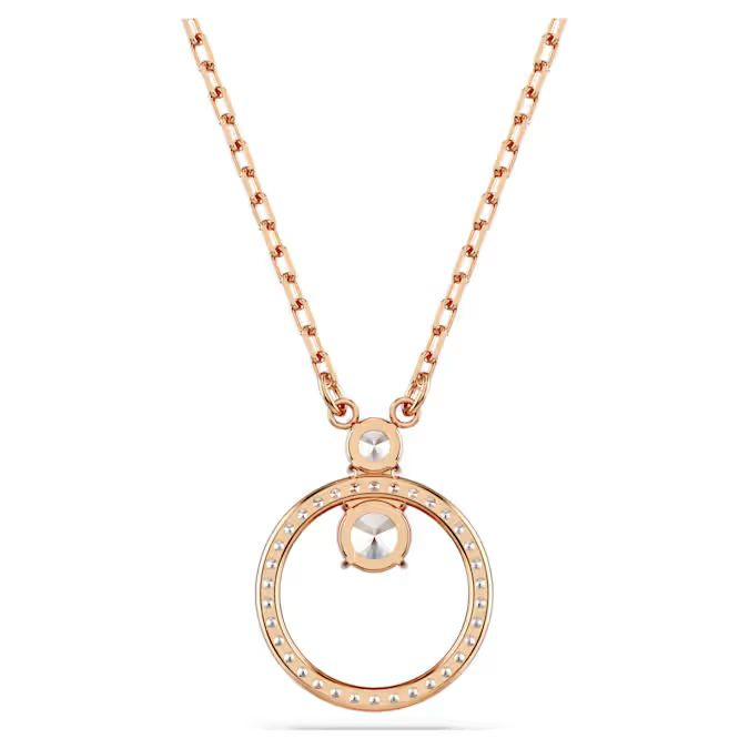 Constella pendant Pavé, Round cut, White, Rose gold-tone plated