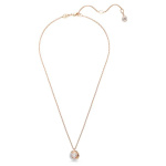 Dextera pendant Round cut, White, Rose gold-tone plated