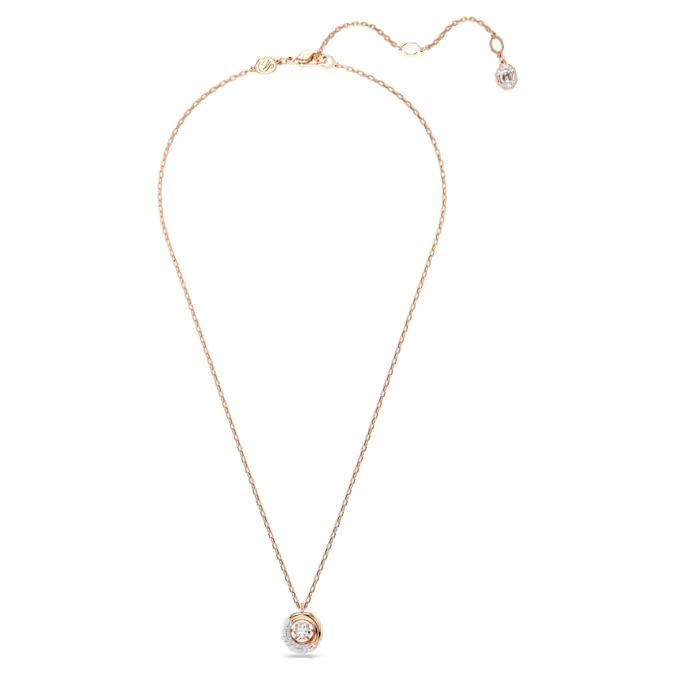 Dextera pendant Round cut, White, Rose gold-tone plated