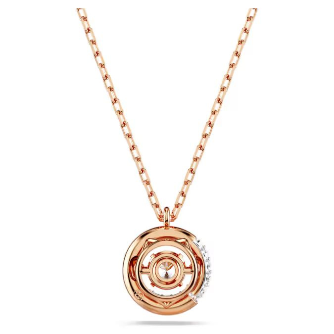 Dextera pendant Round cut, White, Rose gold-tone plated