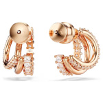 Hyperbola hoop earrings Mixed cuts, Mini, White, Rose gold-tone plated