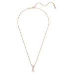 Hyperbola pendant Mixed cuts, Twist, White, Rose gold-tone plated