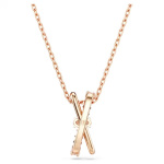 Hyperbola pendant Mixed cuts, Twist, White, Rose gold-tone plated
