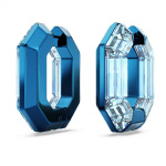 Lucent hoop earrings Octagon shape, Small, Blue