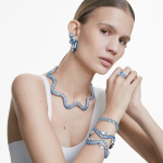 Lucent hoop earrings Octagon shape, Small, Blue