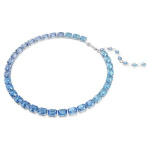 Millenia necklace Octagon cut, Color gradient, Blue, Rhodium plated