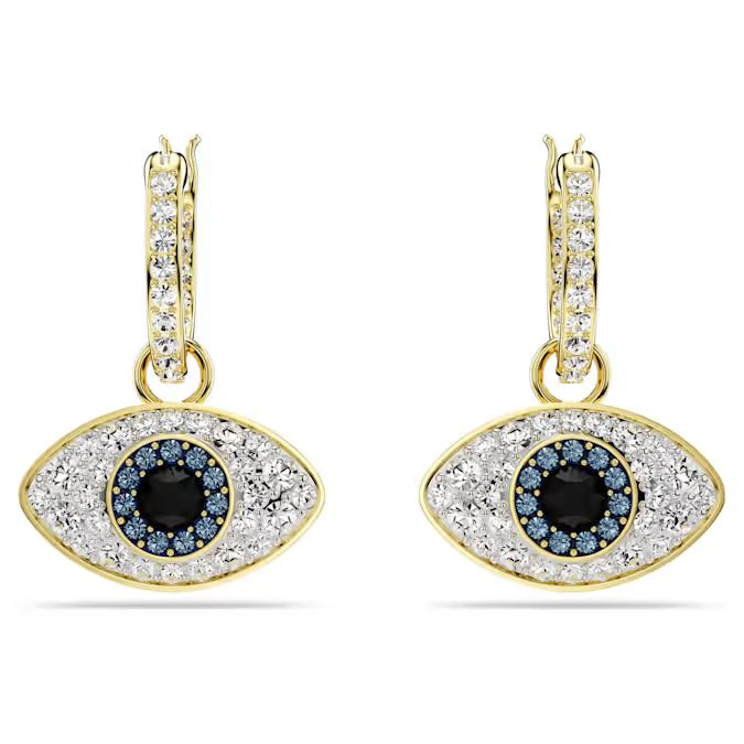 Symbolica drop earrings Evil eye, Blue, Gold-tone plated