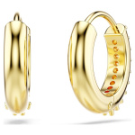 Matrix hoop earrings Round cut, White, Gold-tone plated