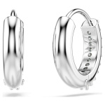 Matrix hoop earrings Round cut, White, Rhodium plated