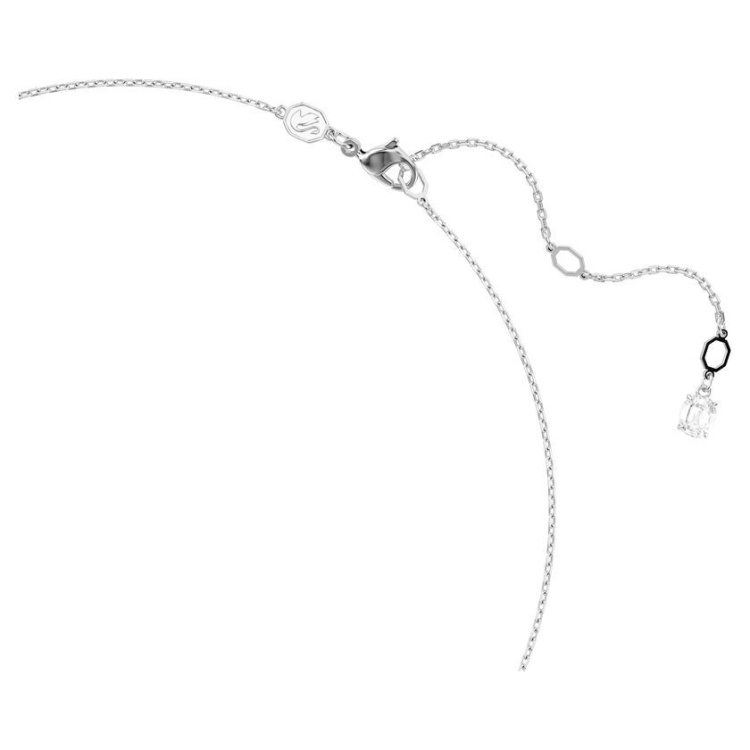 Idyllia necklace Mixed cuts, Snowflake, White, Rhodium plated