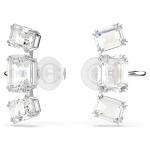 Millenia clip earrings Octagon cut, White, Rhodium plated