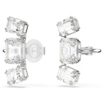 Millenia clip earrings Octagon cut, White, Rhodium plated
