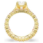 Stilla ring Round cut, White, Gold-tone plated