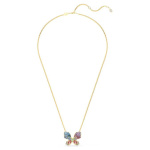 Idyllia pendant and brooch Mixed cuts, Pavé, Butterfly, Multicolored, Mixed metal finish
