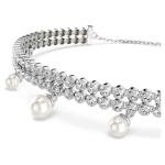 Ariana Grande x Swarovski bracelet Crystal pearl, Round cut, White, Rhodium plated