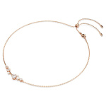 Constella necklace Crystal pearl, Round cuts, White