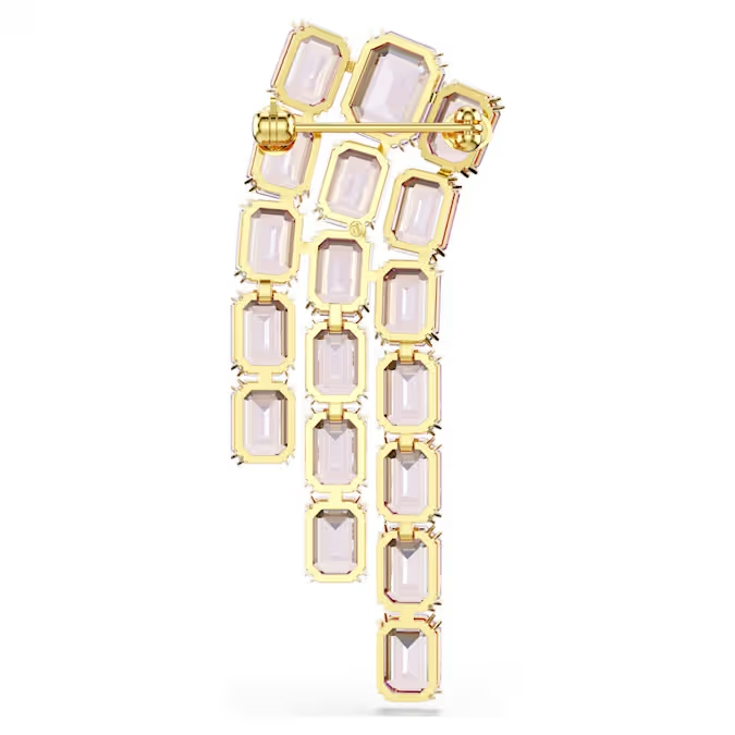 Millenia brooch Octagon cut, Purple, Gold-tone plated