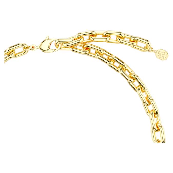 Idyllia necklace Mixed cuts, Pavé, Flower, Multicolored, Gold-tone plated