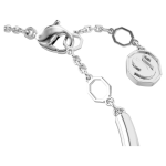 Dextera bangle Round cut, White, Rhodium plated