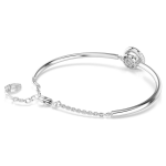 Dextera bangle Round cut, White, Rhodium plated