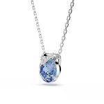 Bella V pendant Round cut, Rhodium plated